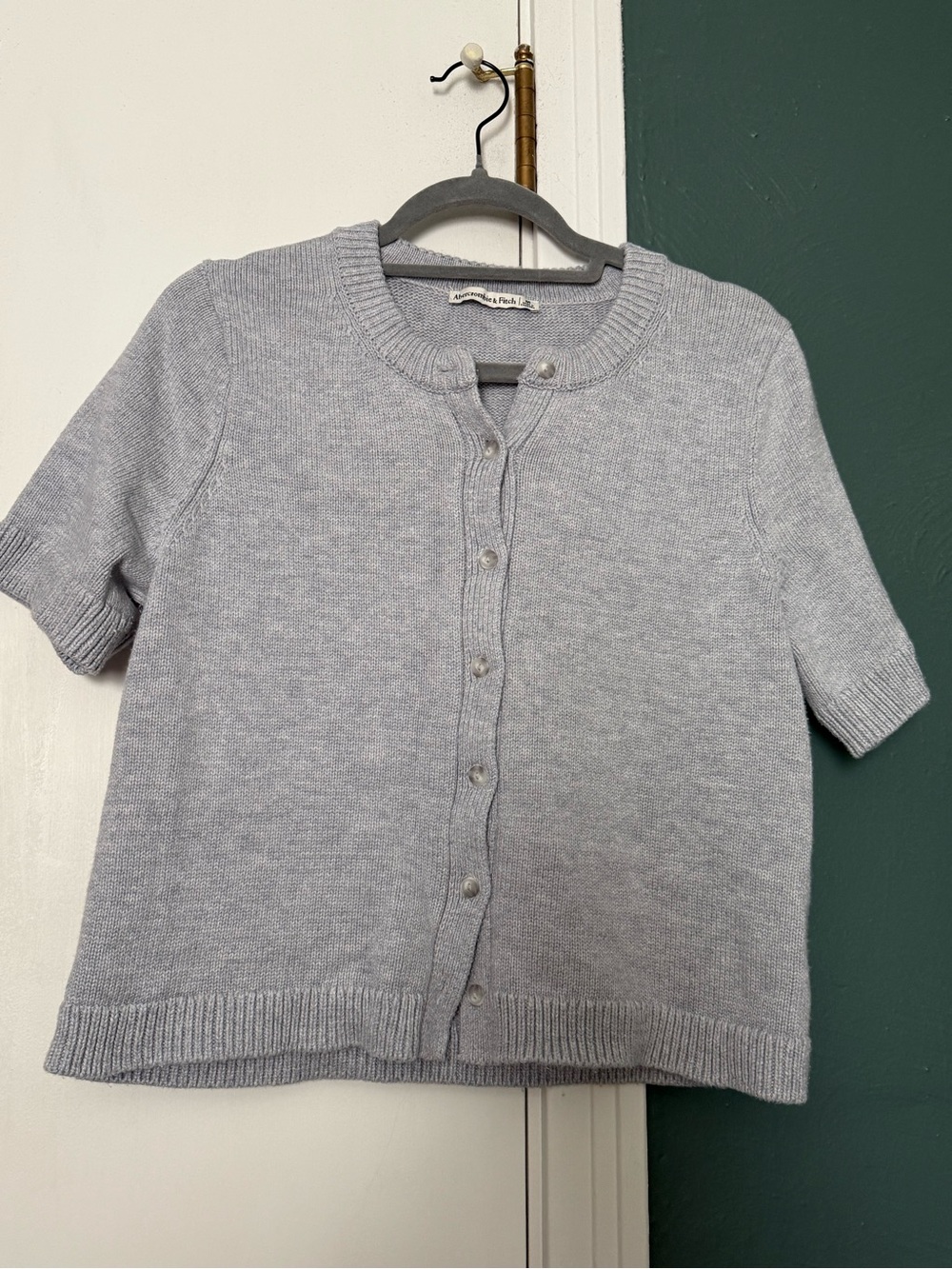 Light grey Short Sleeve Button Cardigan
